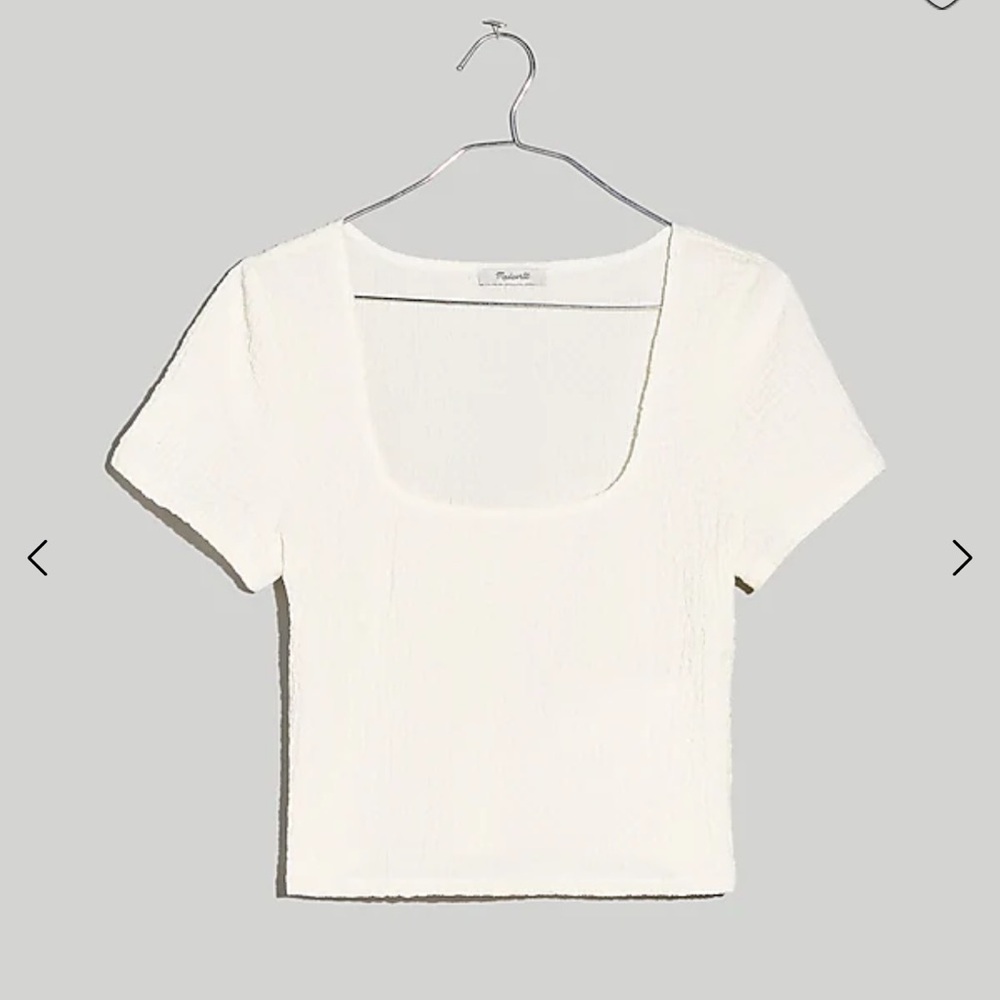 NWT Madewell square neck short sleeve popcorn top. Size large - Picture 5 of 5